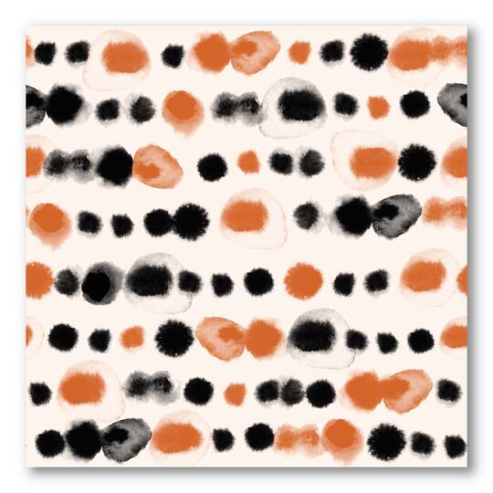 Designart - Black and Orange Polka Dots